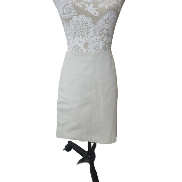 J. Jill mini skirt Cotton and Spandex Khaki Mini Straight Skirt Side Zip 8 - Picture 1 of 9